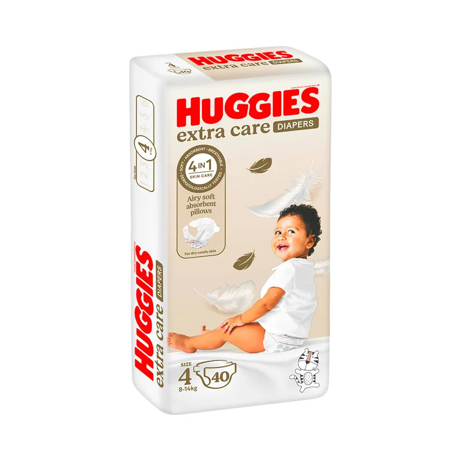 Huggies Extra Care Diapers Size 4 (9–14 kg) Value Pack