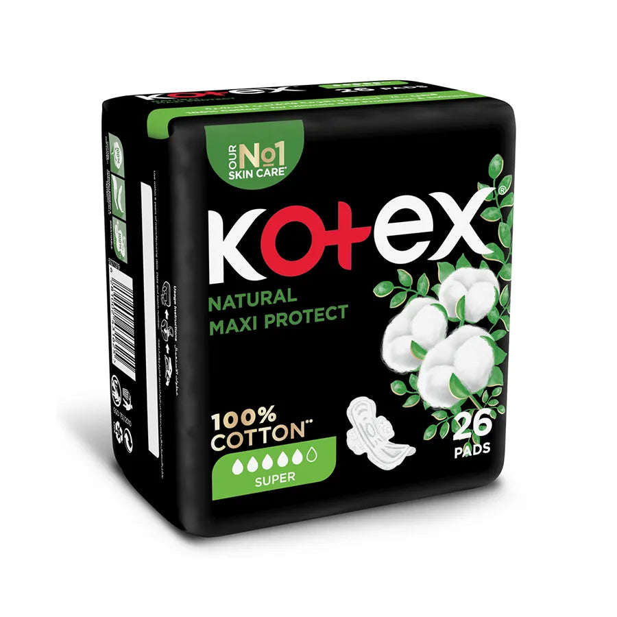 Kotex Natural Maxi Super Cotton 26's