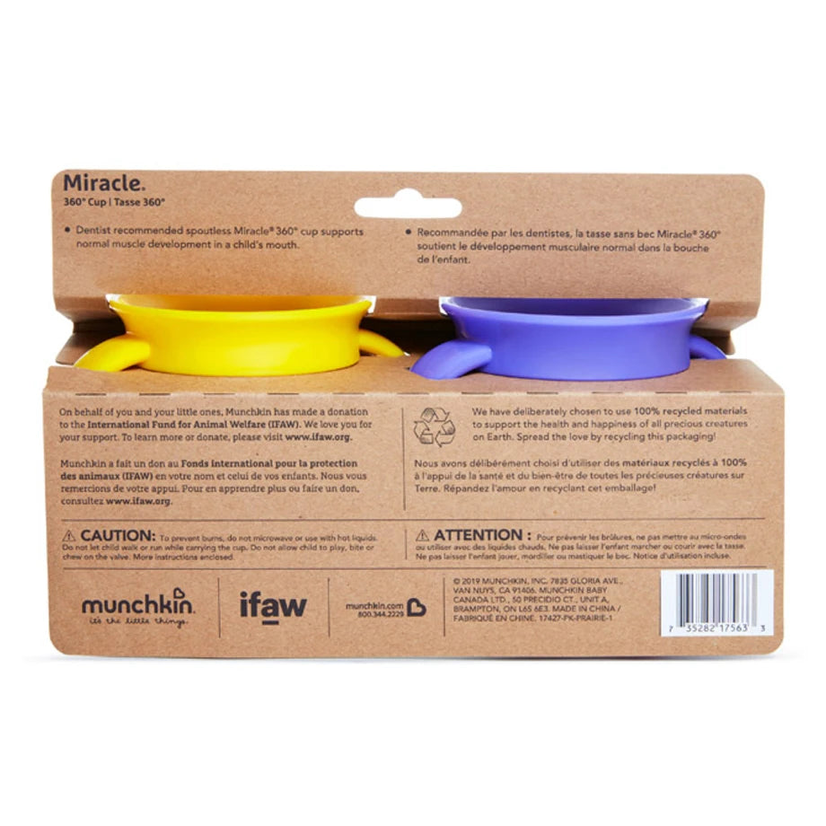 Munchkin Miracle 360° WildLove Trainer Pack of 2 (Lemur & Bee)