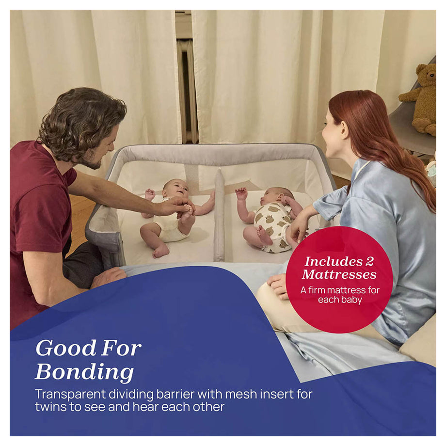 Chicco Next 2 Me Twins Bedside Crib (Magnet Grey)