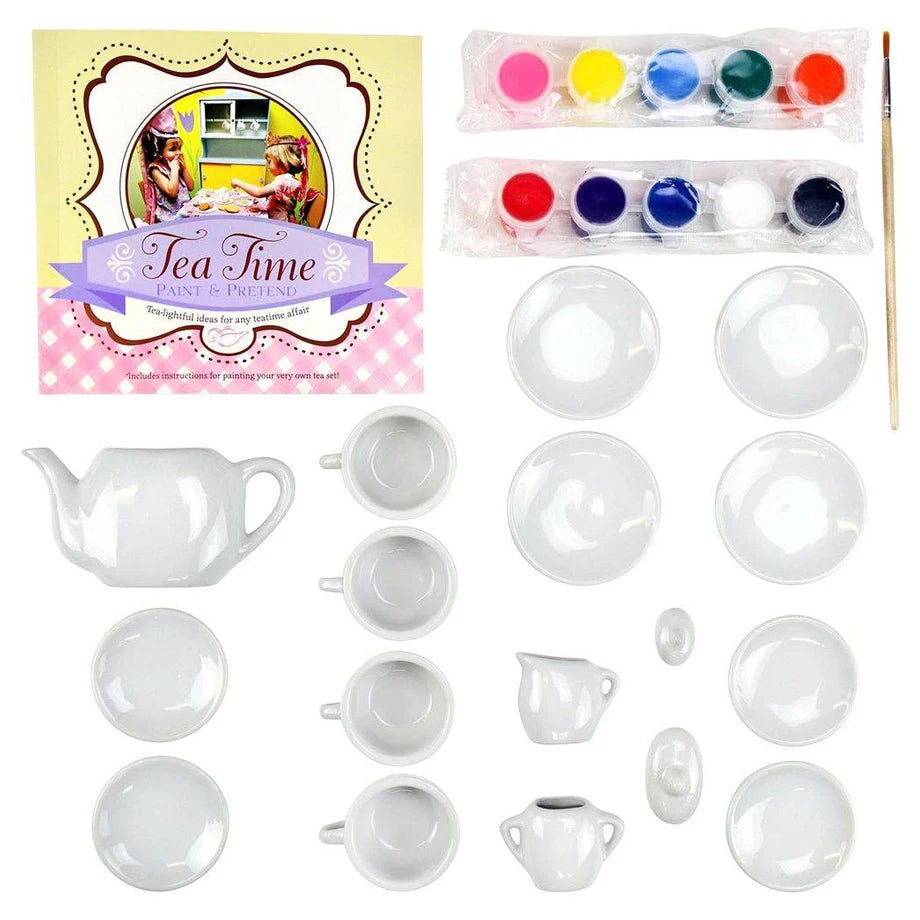 SpiceBox Tea Time Paint & Pretend Mini Suitcase Art Kit