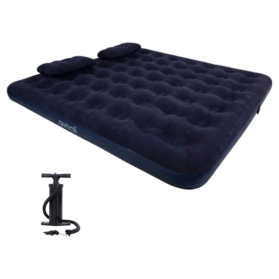 Jilong King Navy Blue CloudCoil Air Mattress Set with Pillow & Hand Pump
