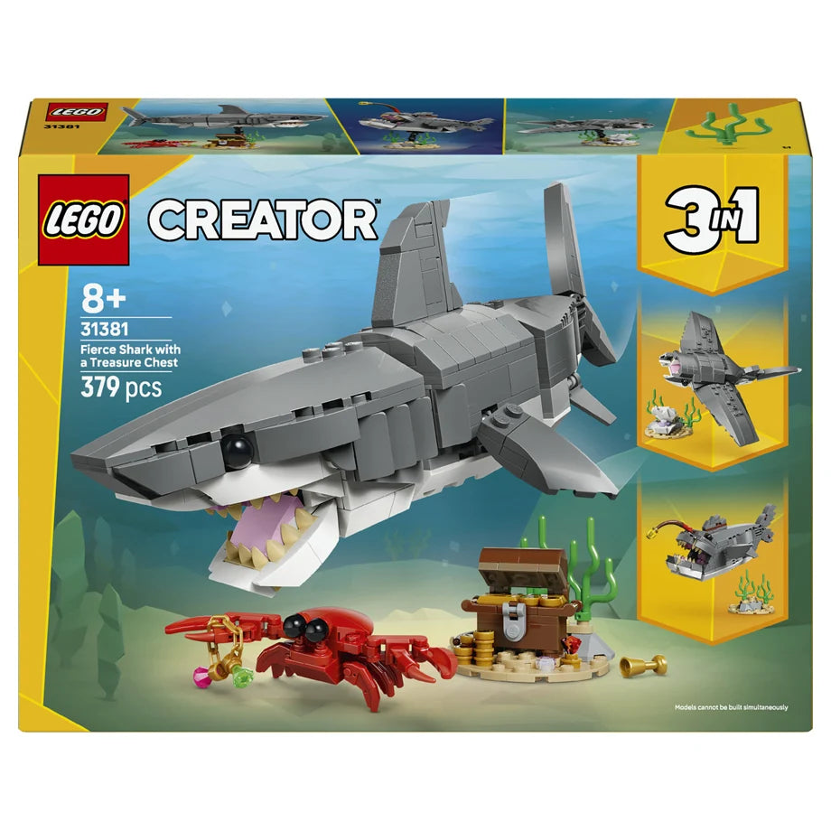LEGO Creator Fierce Shark with a Treasure Chest 31381 Building Toy Set (379 Pieces)