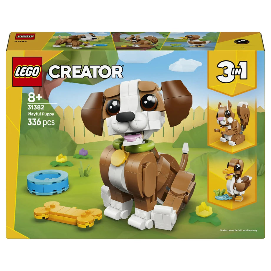 LEGO Creator 3 in 1 Cute Animals: Playful Puppy Dog 31382 Building Toy Set (336 Pieces)