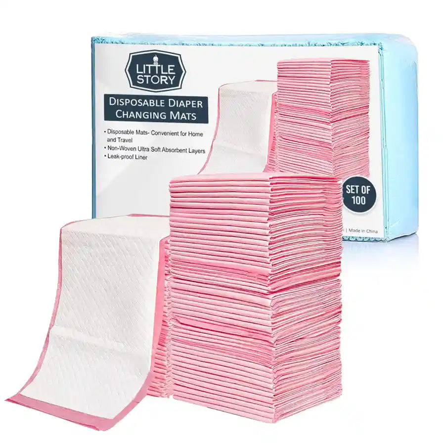100pcs Pink Disposable Diaper Changing Mats Best price at Halamama Halamama