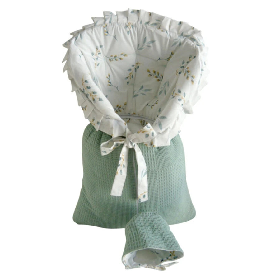 Elmalella Tulip Newborn Cocoon/ Hat (Seafoam)
