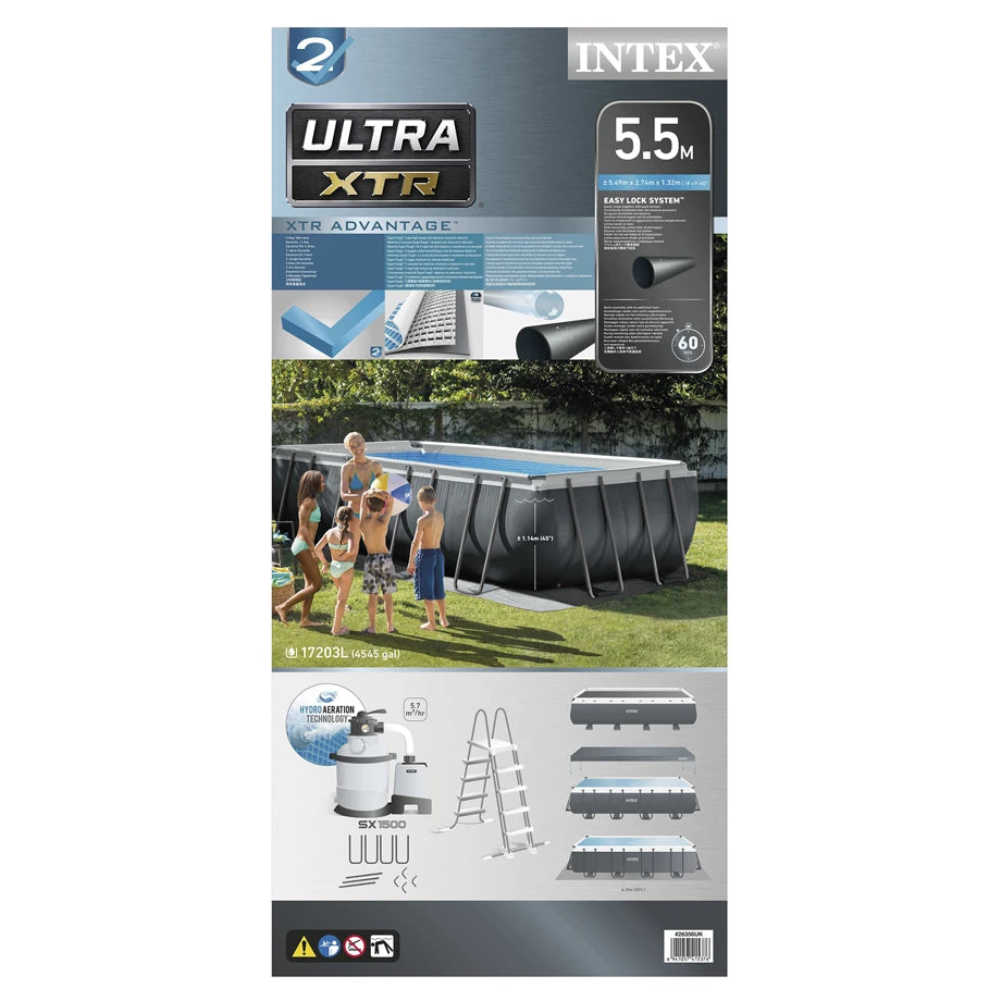 Intex Ultra XTR Rectangular Pool Set (18 ft x 9 ft x 52 in) Age 6+