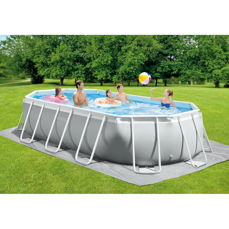 Intex Prism Frame Oval Pool Set (W/220-240v Filter Pump, Safety Ladder, Ground Cloth, Cover)