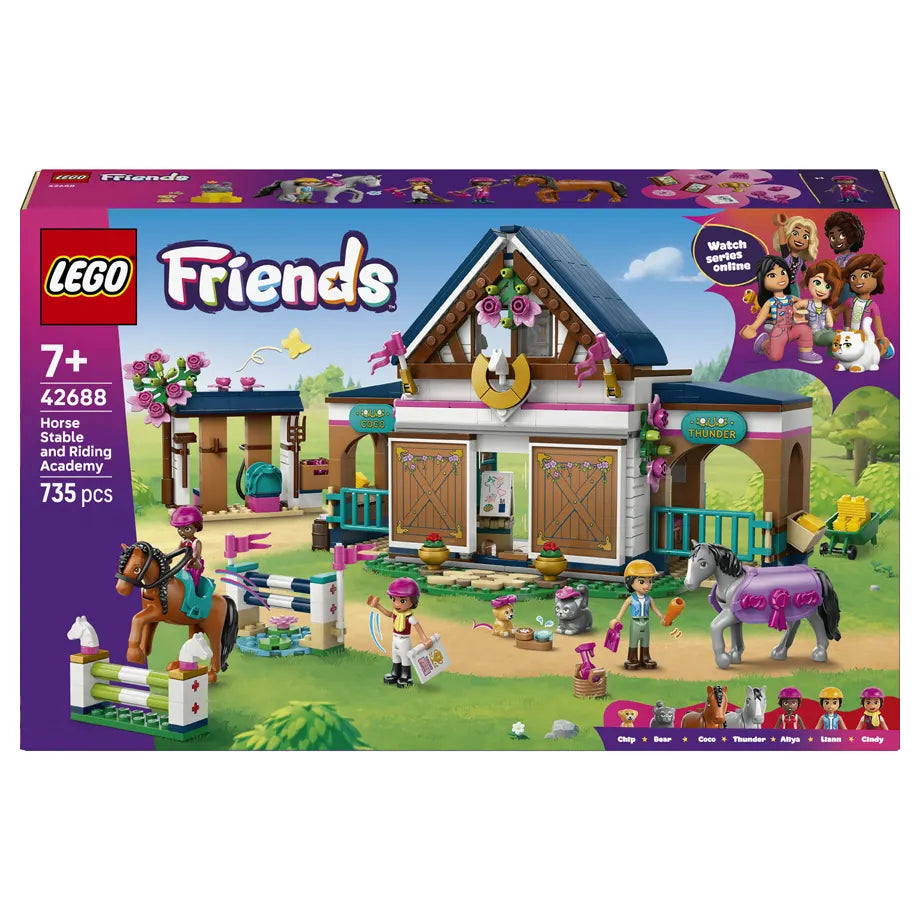 LEGO Friends Horse Stable and Riding Academy 42688 Building Toy Set (735 Pieces)