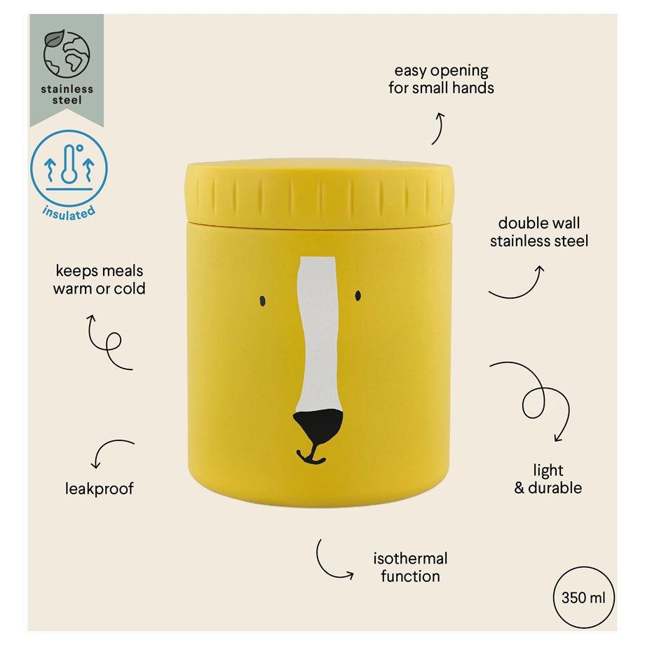 Trixie Double Wall Insulated Food Jar 350ml (Mr. Lion)