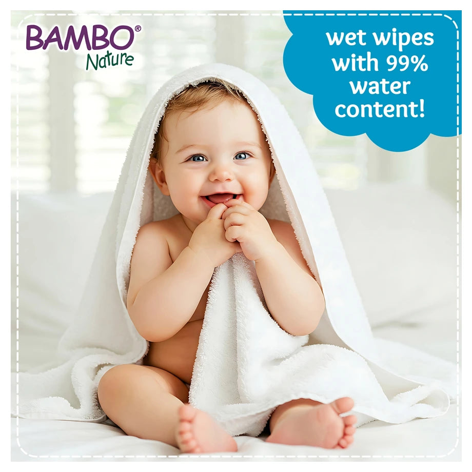 Bambo Nature Water Wipes Pack of 3 (180pcs)