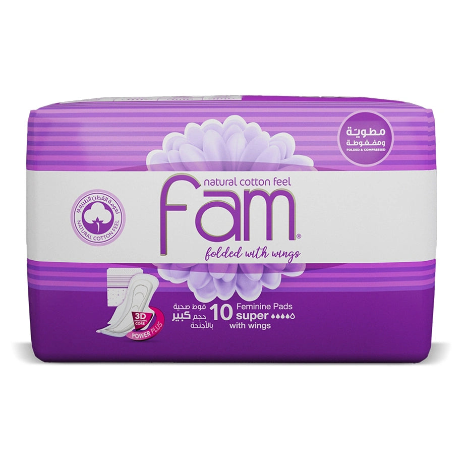 Fam Maxi Thick Folded Sanitary Pads with Wings (Super 10 Pads)