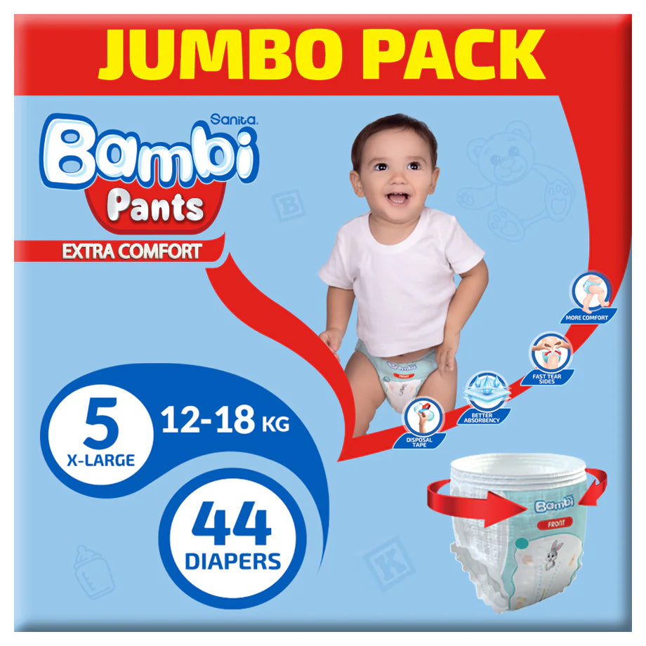 Bambi Pants Jumbo Pack Size 5 XL 12-18 kg - 44's