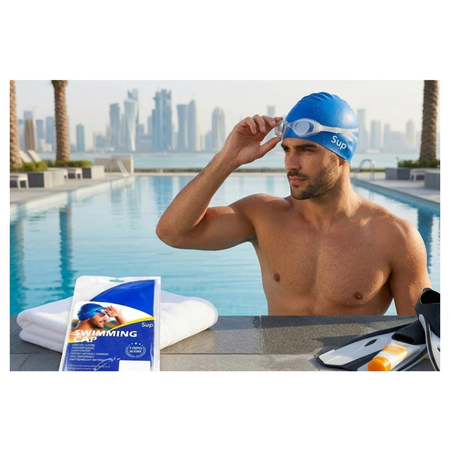 Supreme Sports Silicone Swim Cap for Adults