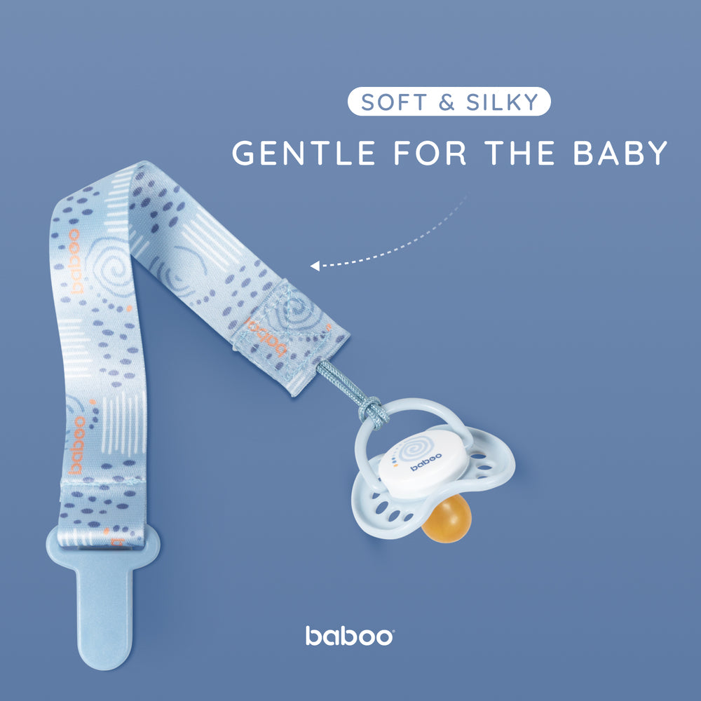 Baboo Baby Pacifier Clip (Blue Haze)