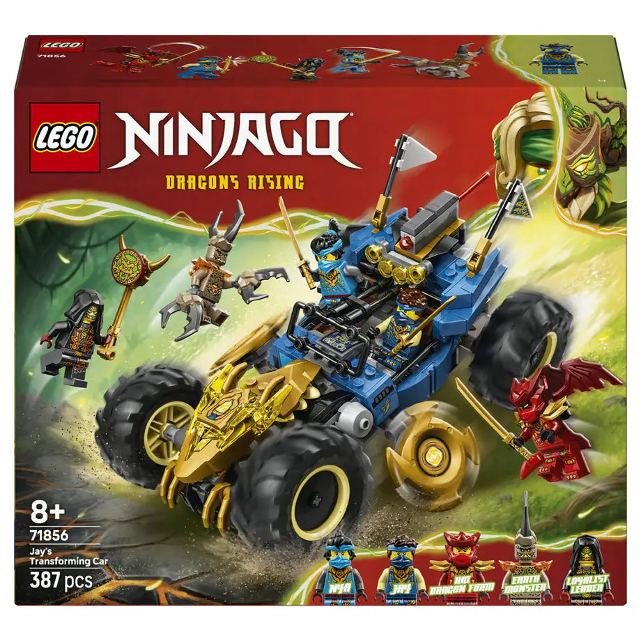 LEGO NINJAGO Jay’s Transforming Car 71856 Building Toy Set (387 Pieces)