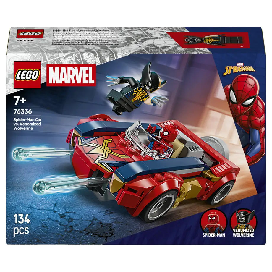 LEGO Marvel Spider-Man Car vs. Venomized Wolverine 76336 Building Toy Set (134 Pieces)