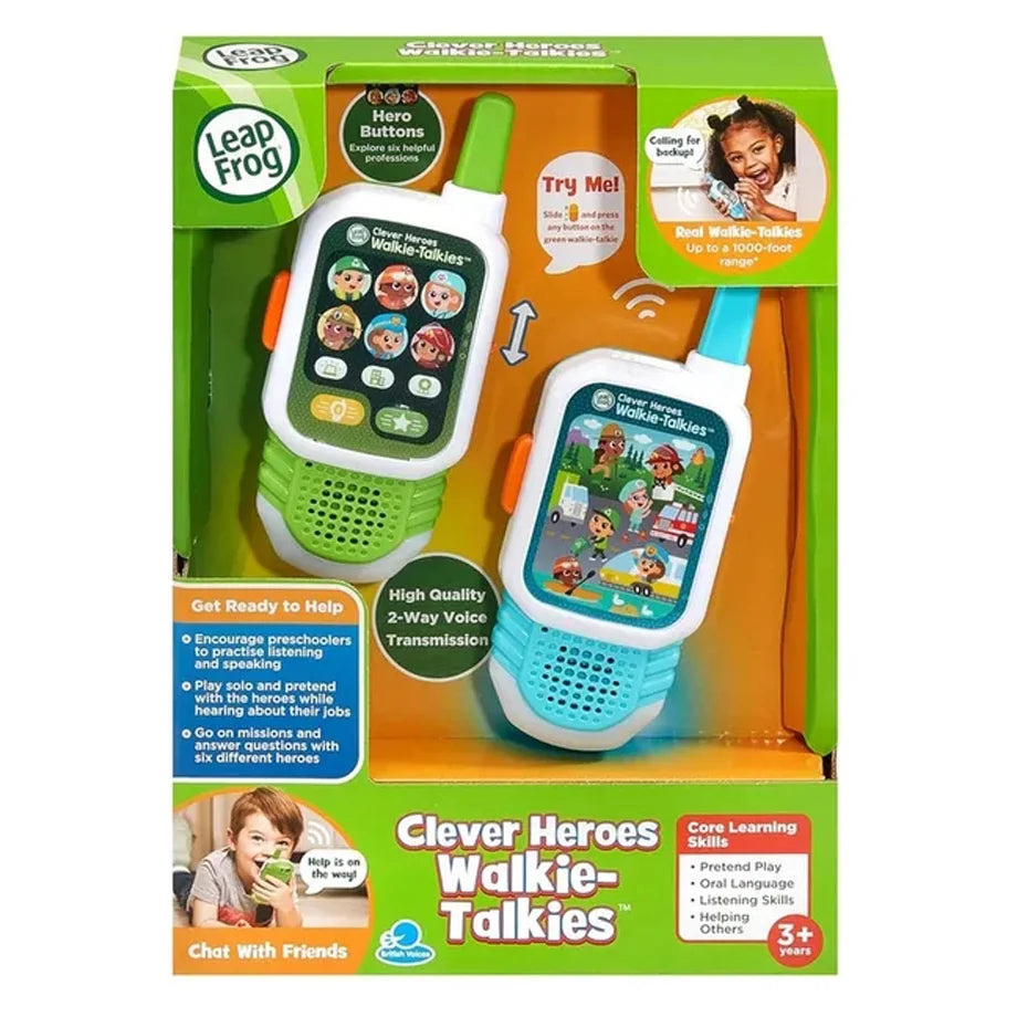 LeapFrog Clever Heroes Walkie-Talkies Electronic Learning Toy Set 2 Pcs (Multicolor)