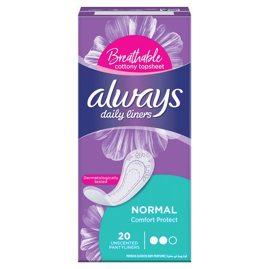 Always Normal Liners Comfort & Protect Unscented (20 Pieces)