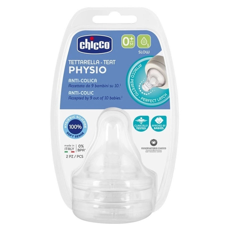 Chicco Physio Teats Slow Flow 0M+ 2PCS