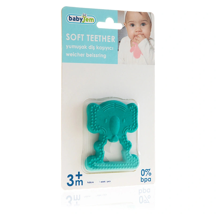 Babyjem Baby Teethering Elephant Gloves, 3+ Months (Green)