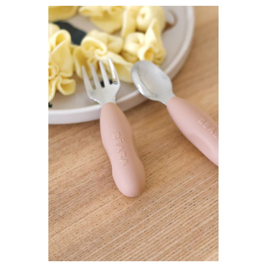 Beaba Set of 2 Stainless Steel Pre-Cutlery (Cotton Candy)