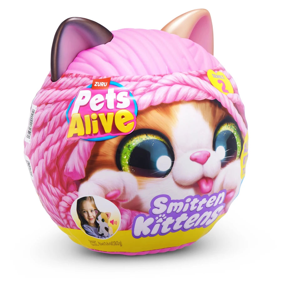 Pets Alive Smitten Kittens Série 2 – Dragon Li De ZURU – Peluche Chat Interactif Avec 10 Sons, Ronronnements, Biberon – Dès 3 Ans – 5 à Collectionner