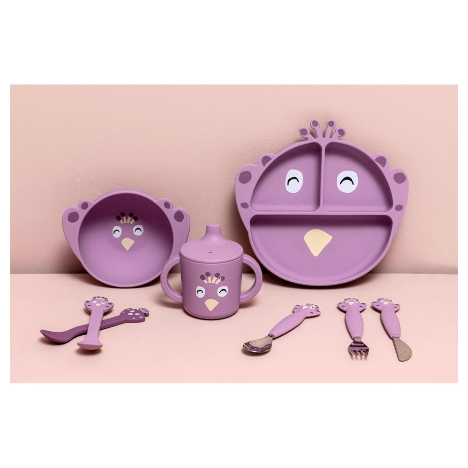 Trixie Stainless Steel Cutlery Set with Silicone Handle (Mrs. Peacock)