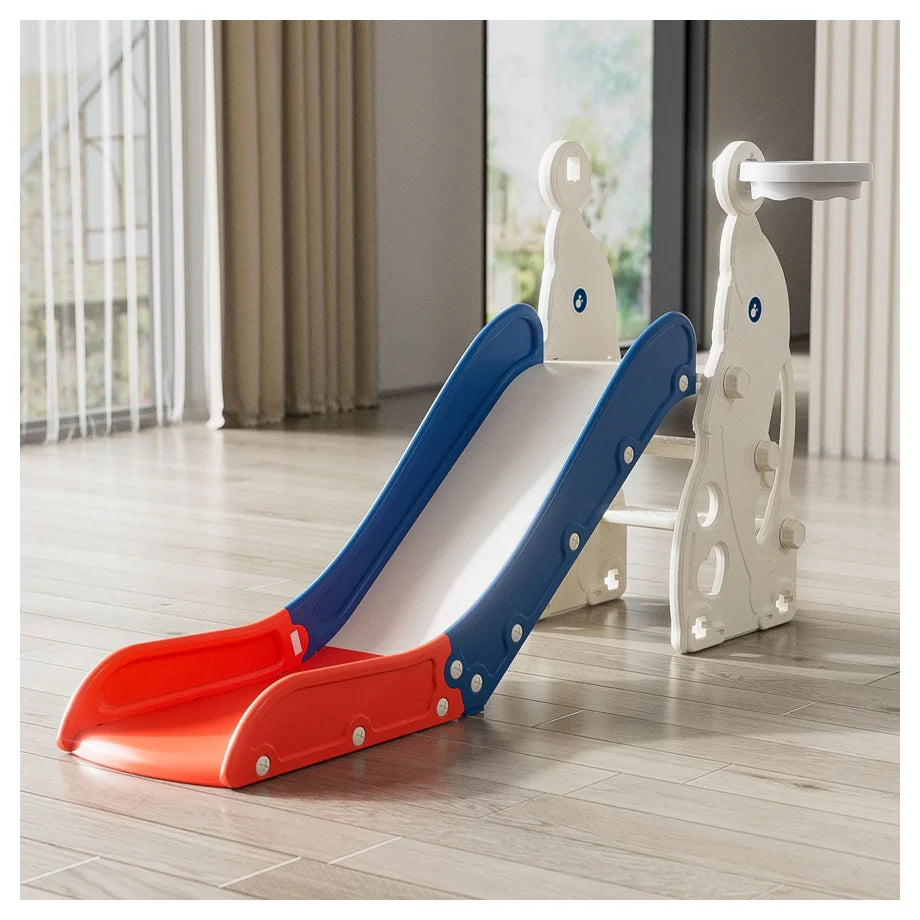 Infinity Extended Dolphin Slide With Basket Ball Hoop (Blue/Red)