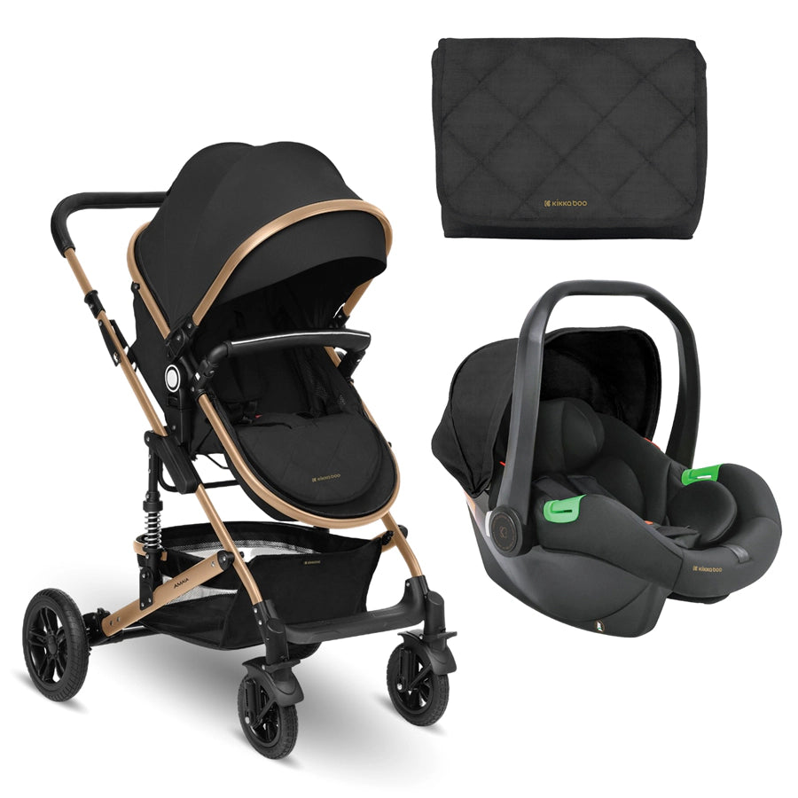 Kikkaboo Stroller 3in1 Amaia Seat Black 2024 | Halamama – Halamama.com