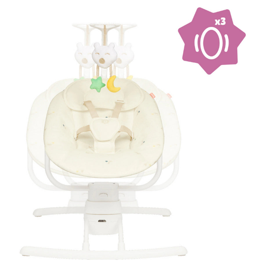 Badabulle Lateral Nursery Baby Swing with Remote Control (Cream)