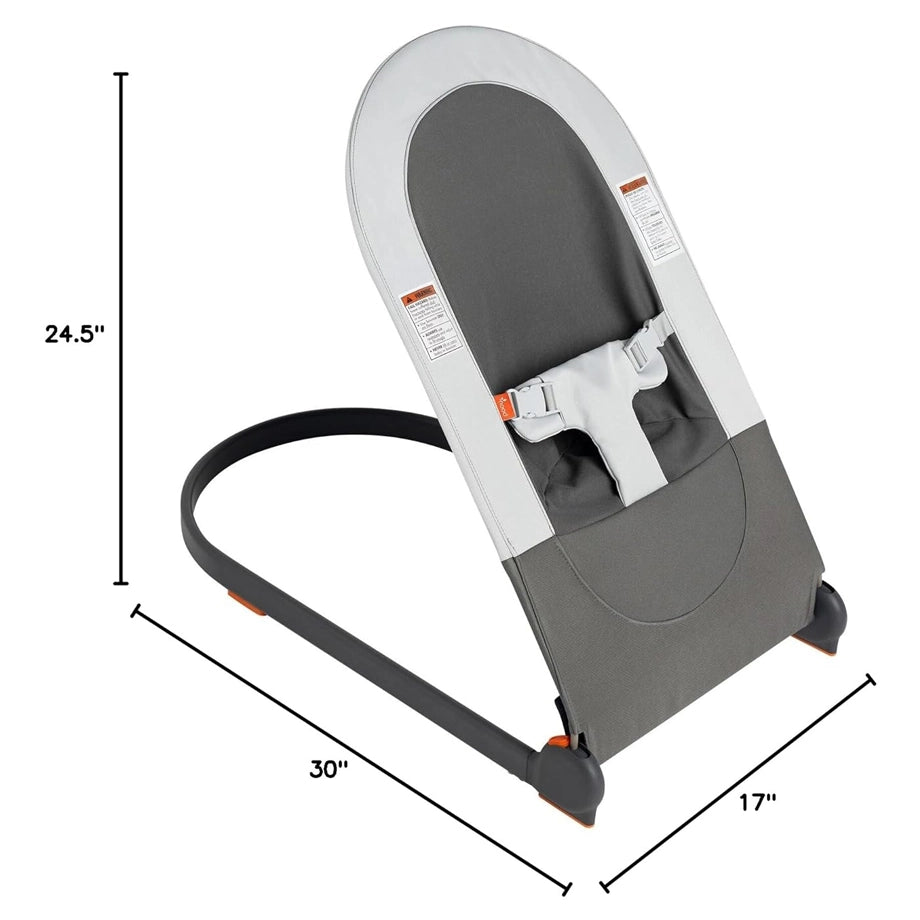 Boon Slant Baby Bouncer Seat Portable (Lightweight Grey)