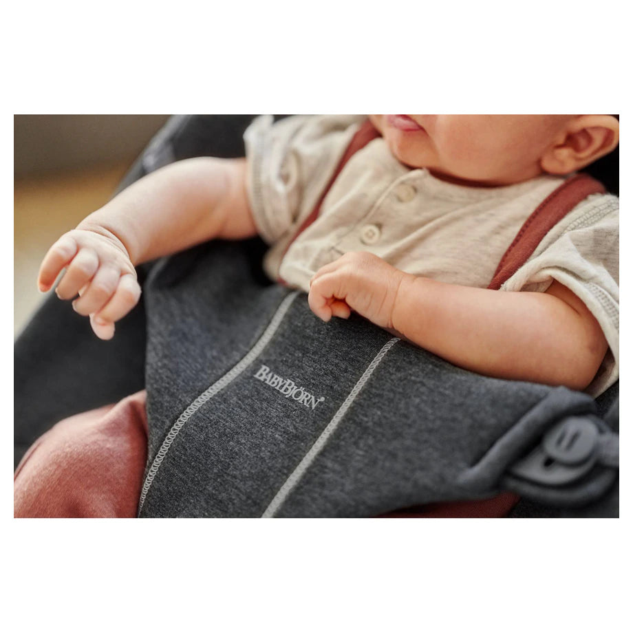 BabyBjörn Fabric Seat Bouncer Bliss, 3D Jersey, Charcoal (Grey)