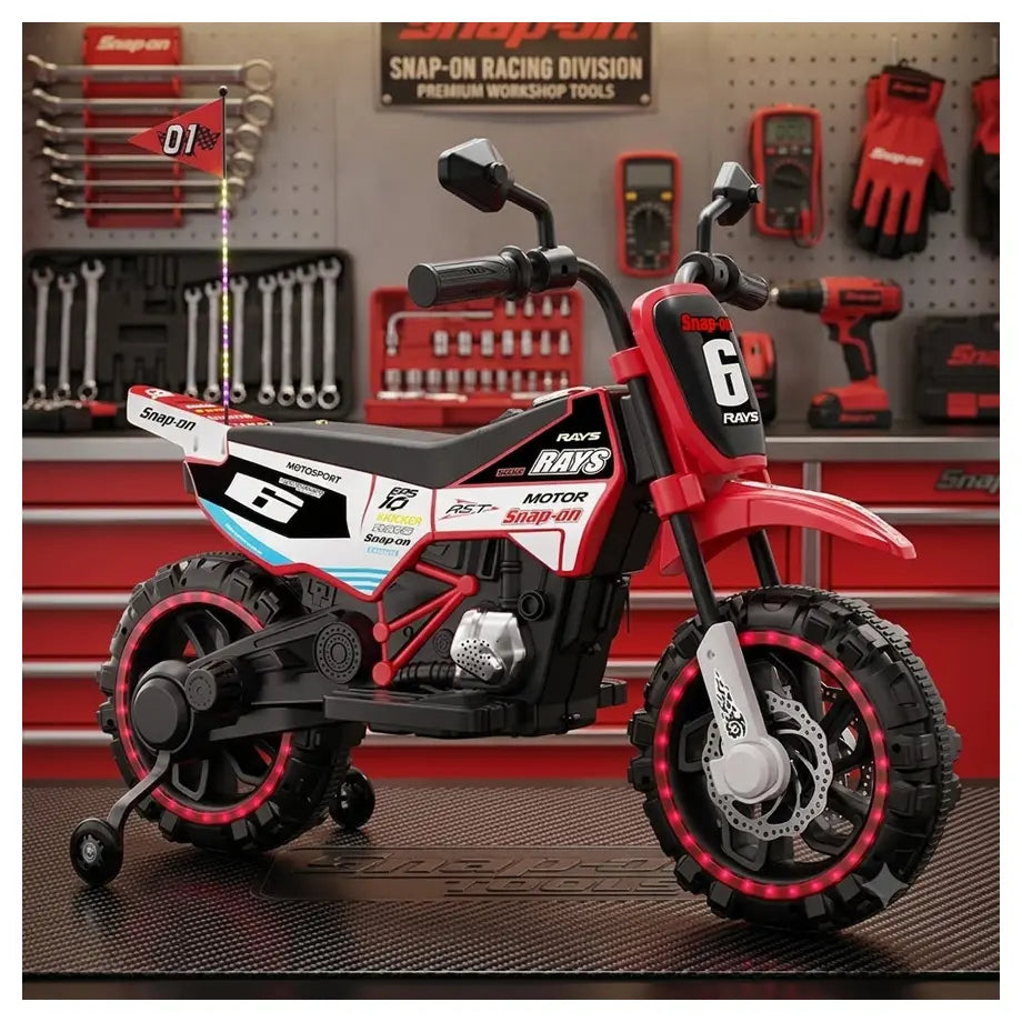 Tobbi Kids 12V Electric Ride-On Motorcycle (Red)