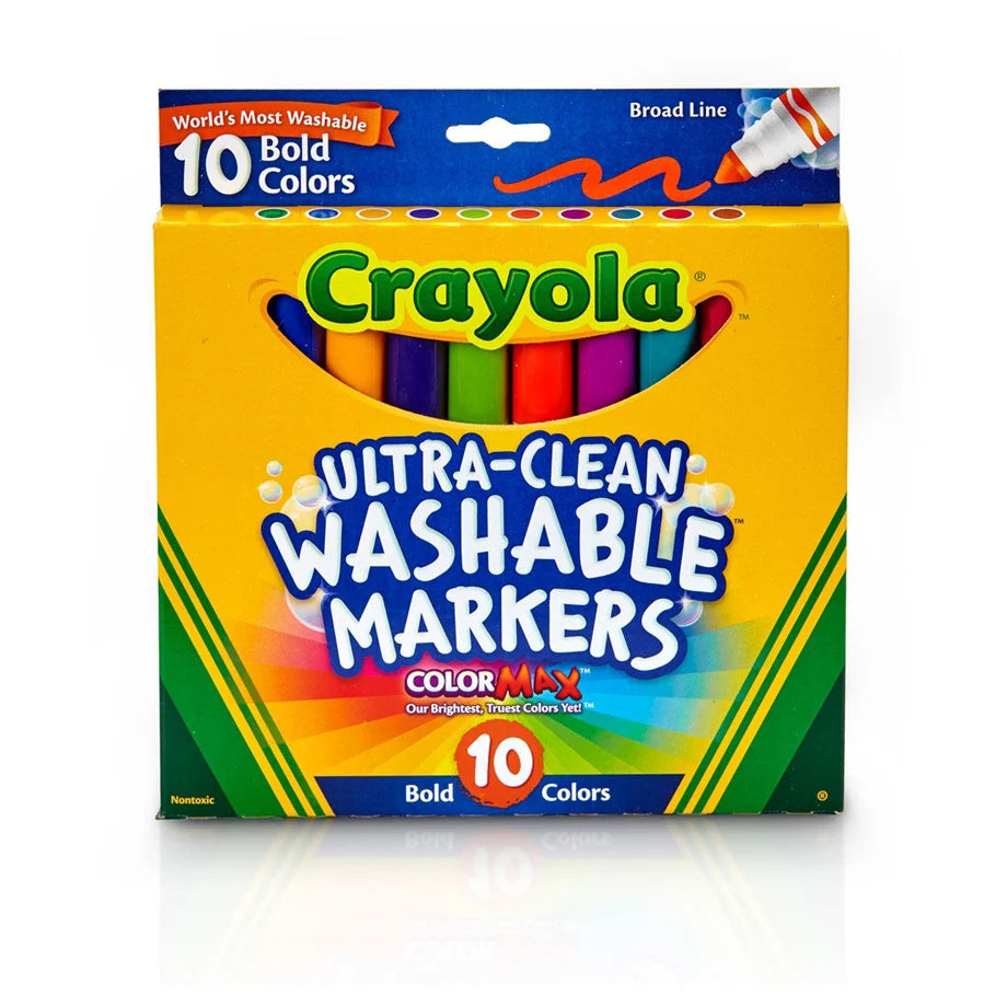 Crayola 10 Ct. Ultra Clean Washable Bold Broad Line Color Max Markers