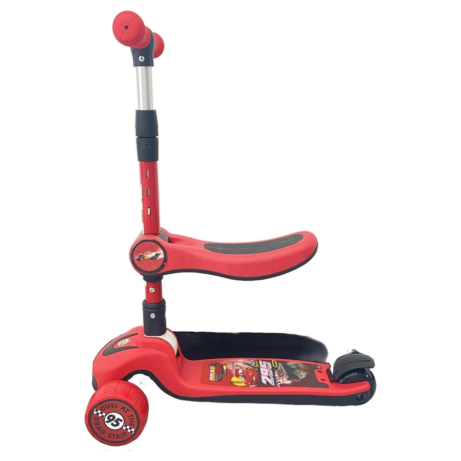 Mesuca Disney Cars Lightining Mcqueen Foldable Twist Scooter 2-in-1