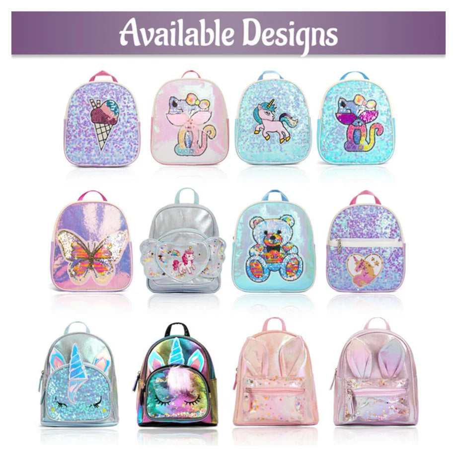 Eazy Kids Sequin School Backpack (Horse Purple)