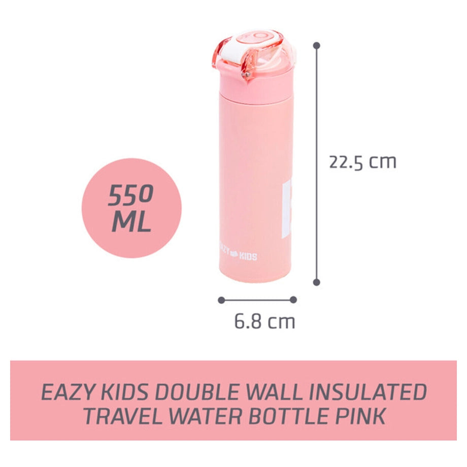 Eazy Kids Insulated Travel Water Bottle 550ml (Pink)