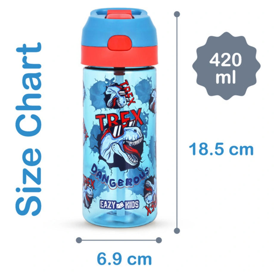Eazy Kids Tritan Water Bottle with Spray Dino 420ml (Blue)