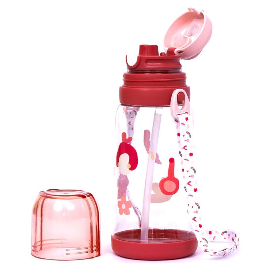 Eazy Kids Water Bottle 600ml wt straw (Pink)