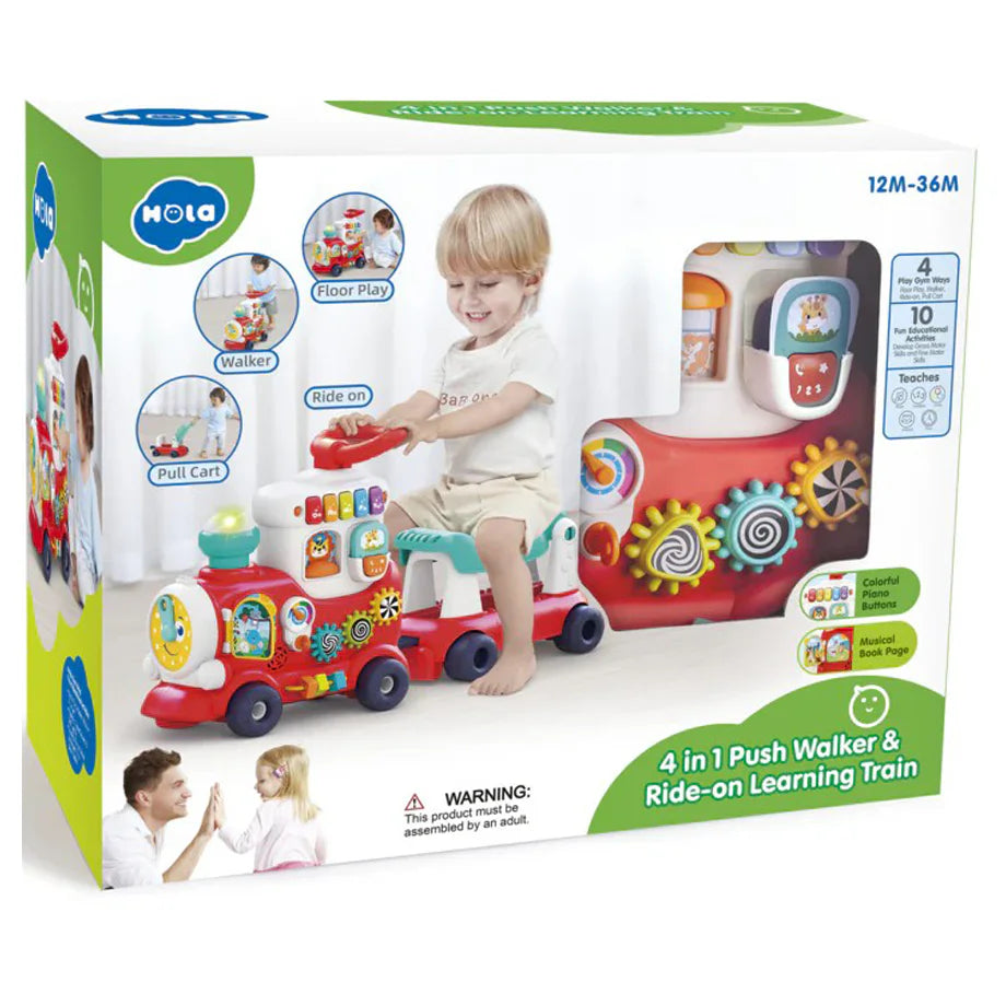 Hola Toys 4In1 Smart Learning Push & Ride Train