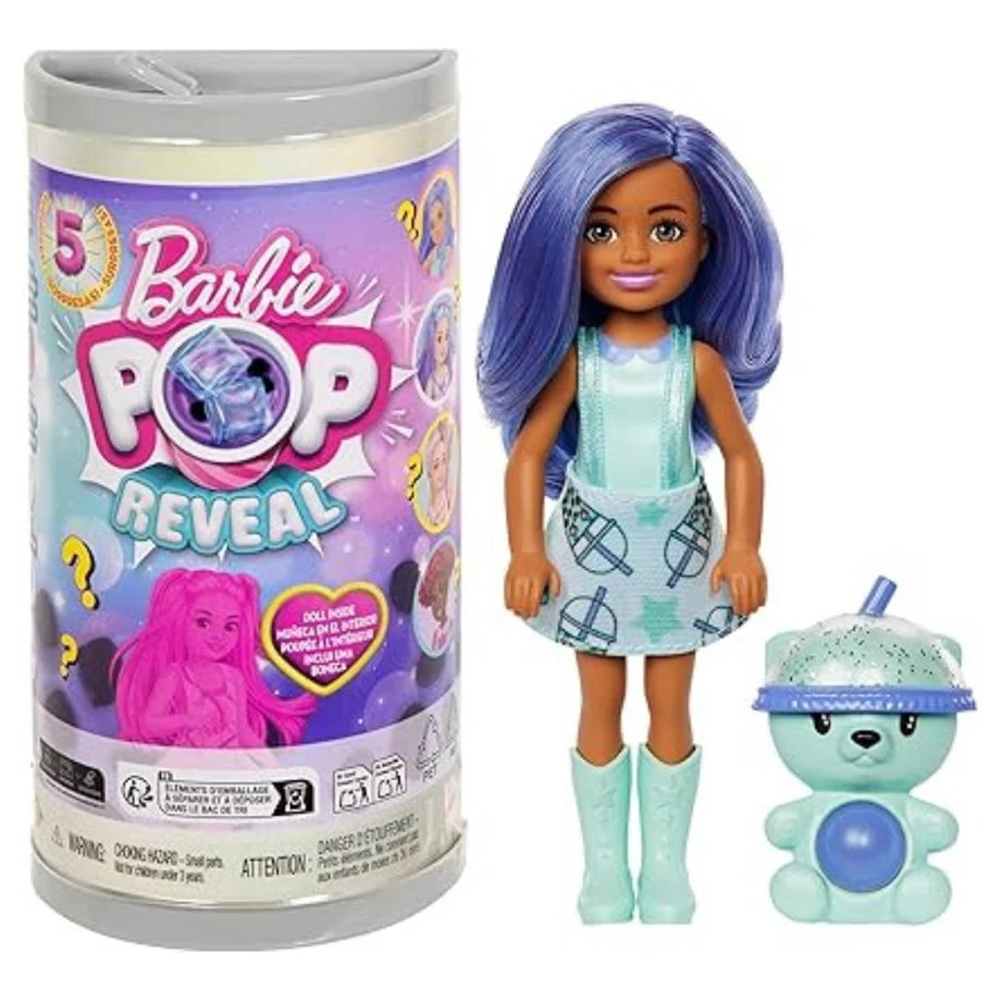 Barbie Pop Reveal Bubble Tea Series Doll with 5 Surprises (15 cm, Assorted)