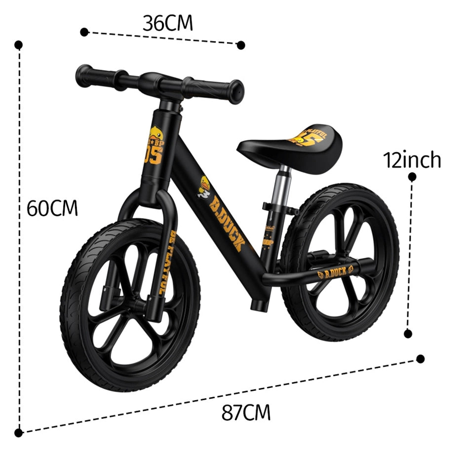 B.Duck Kids Balance Bike (Black)