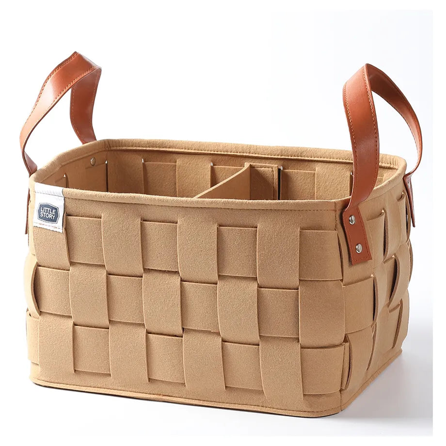 Little Story Multipurpose / Laundry Caddy Basket Felt (Khaki)
