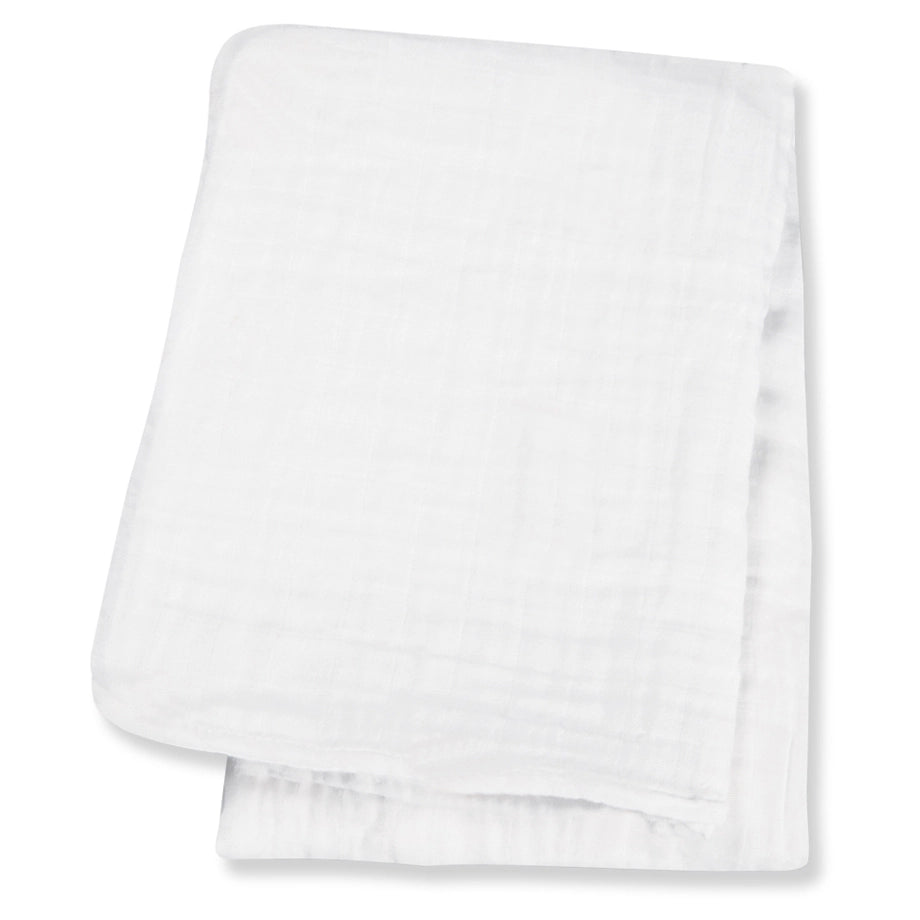 Lulujo Bamboo Muslin Swaddle Blankets 4 Pack (White)