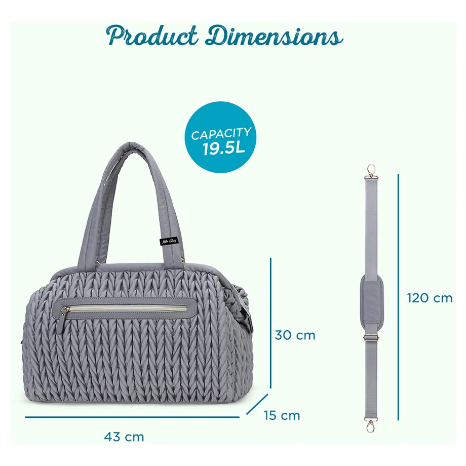 Little Story Elva Diaper Bag with Stroller Straps (Grey)
