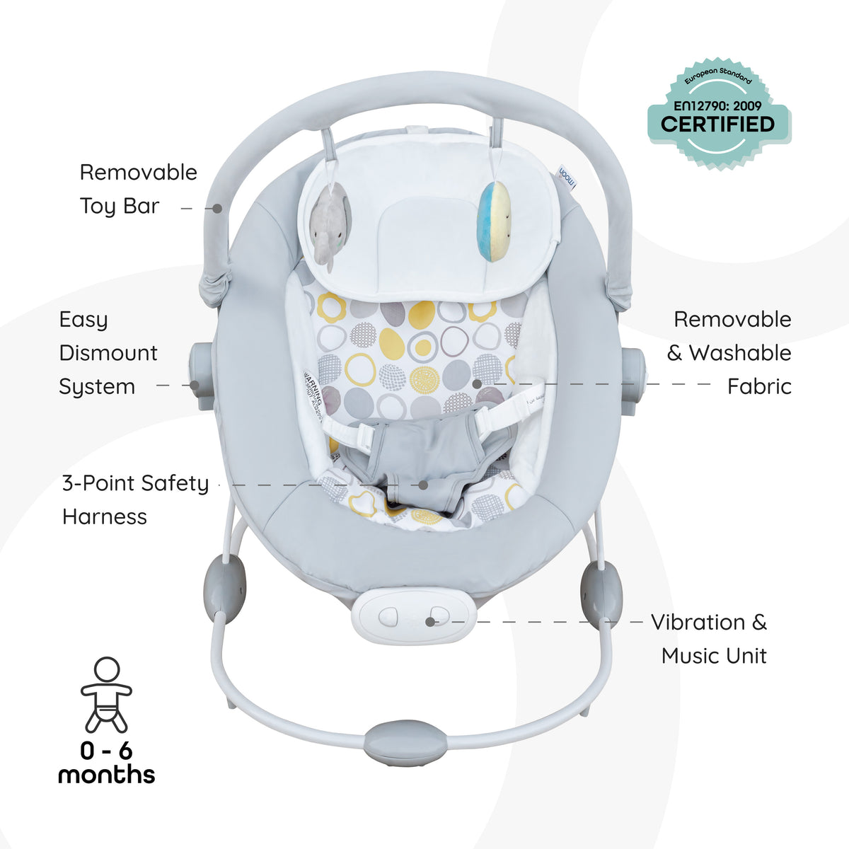 Shop Moon Hopper Baby Bouncer (Grey) Online in Qatar