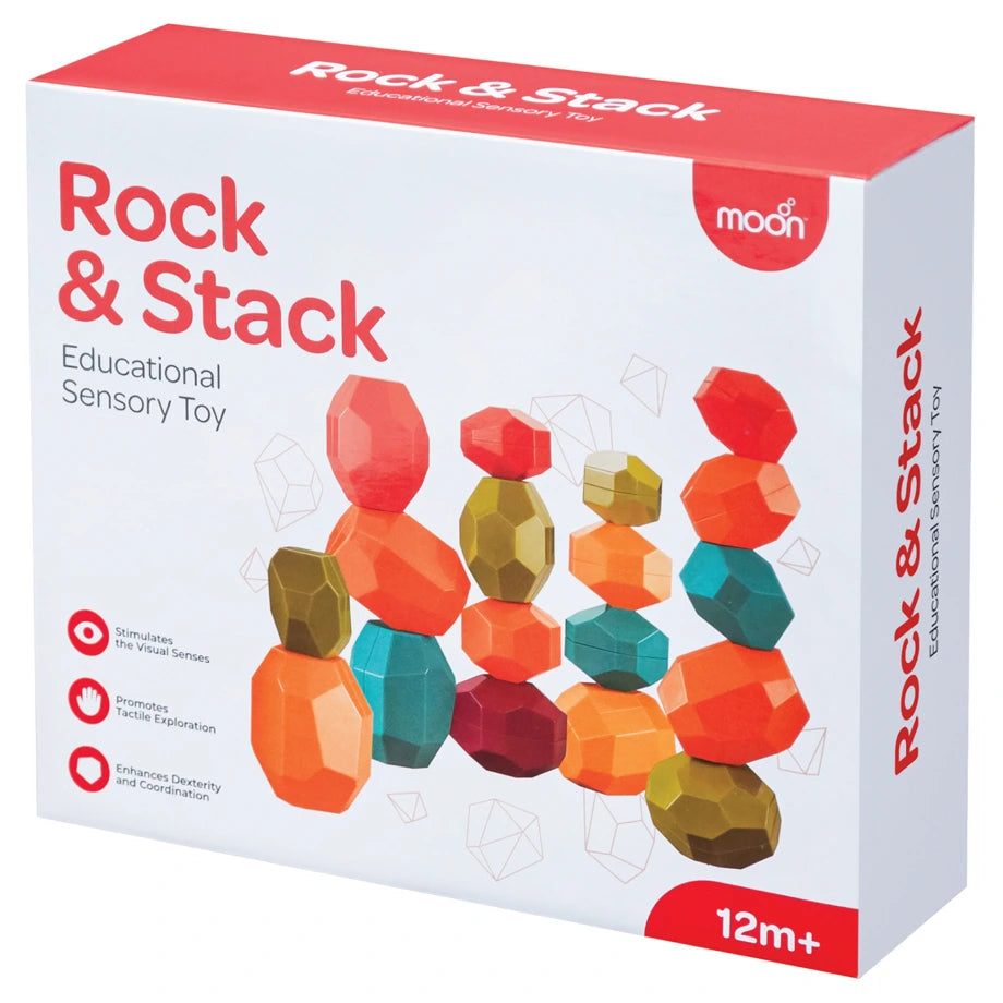 Moon Rock & Stack Balancing Toy Blocks 12 pcs
