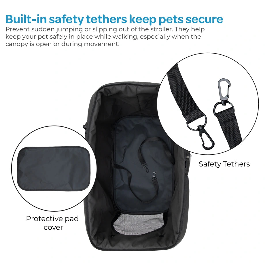 Moon PawPerch Pet Stroller (Black)