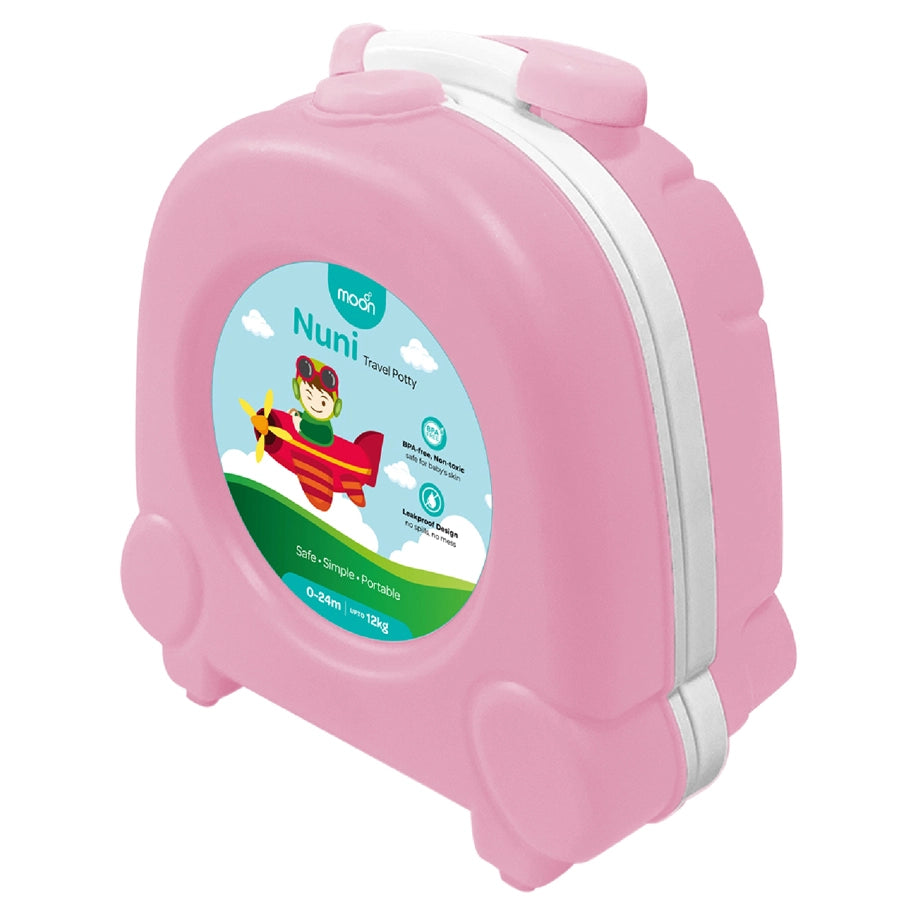Moon Nuni Travel Potty Seat Portable Foldable Toddler Toilet Training Seat (Pink)